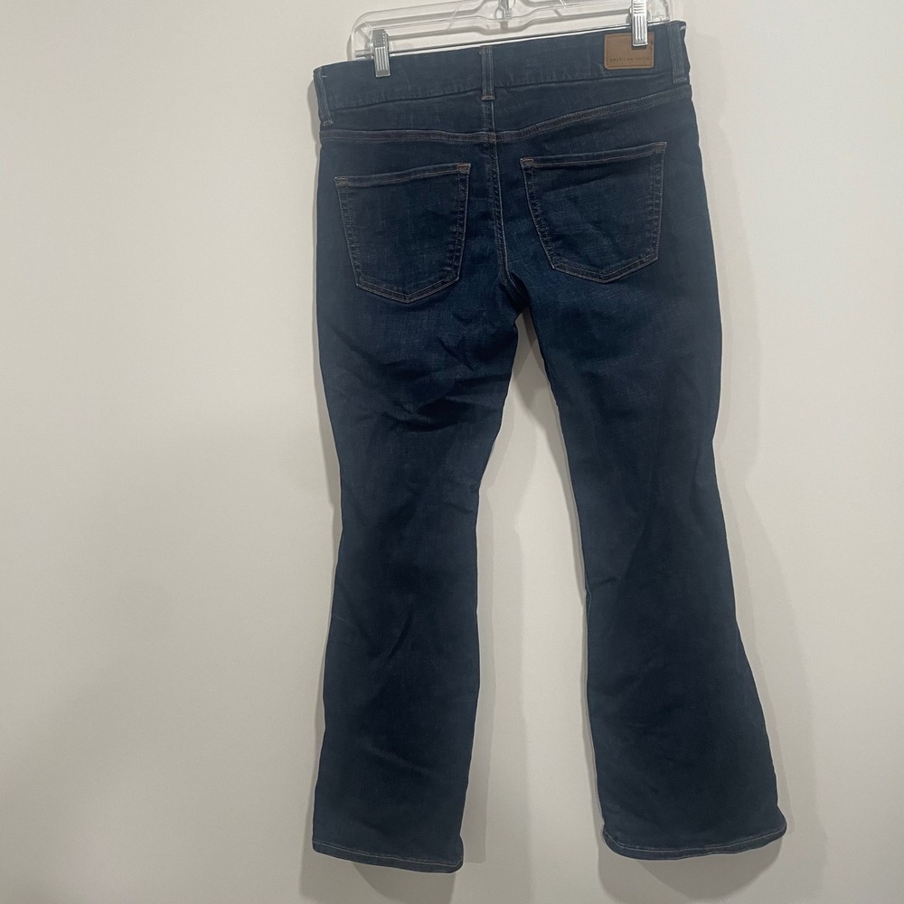 American Eagle Curvy Kick Boot Jeans Womens 6 Short (32x28.5) Dark Wash Stretch - Picture 4 of 8